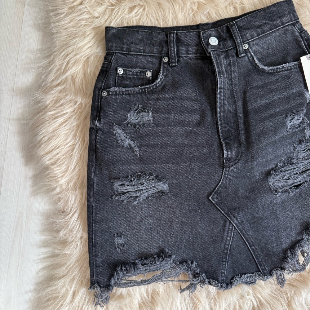 NWT Anthropologie Pilcro Destroyed Denim Mini Skirt - Picture 5 of 14